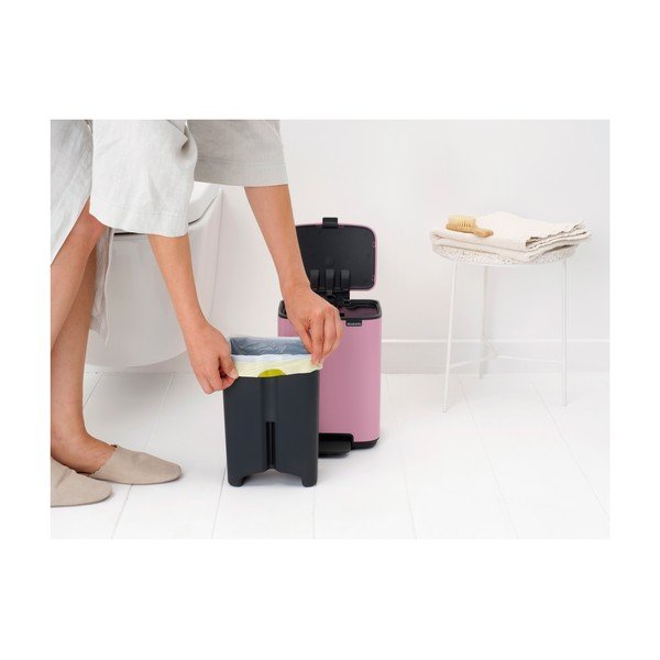 Розово стоманено кошче за боклук с педал 4 l Bo – Brabantia-image-3