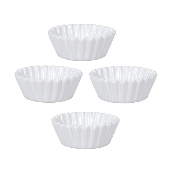 Čtyři formy na košíčky Mini Pie 13 cm, bílá