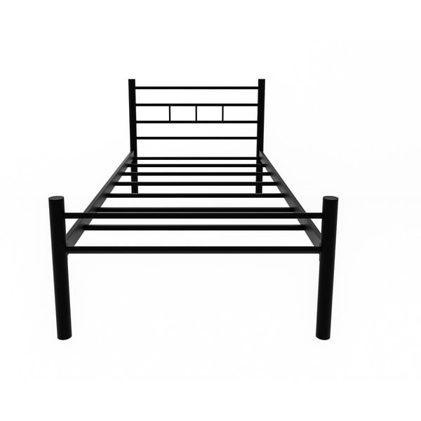 Черно метално единично легло 90x200 cm с включена подматрачна рамка K70 – Kalune Design-image-2