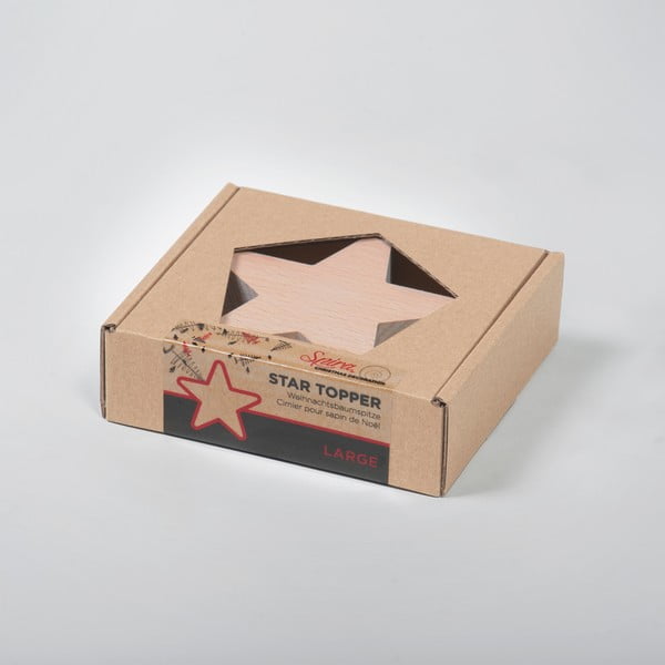 Дървена звезда за декоративна коледна елха Голяма - Spira-image-4