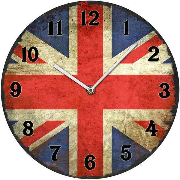 Стъклен часовник Великобритания, 30 cm - Postershop