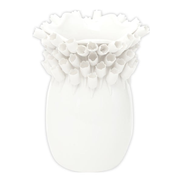 Bílá porcelánová váza Mauro Ferretti Tulip, výška 25 cm