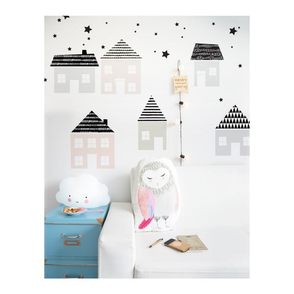 Sada 6 nástěnných samolepek Dekornik Little Town-image-1