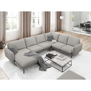 Светлосив U-образен диван, десен ъгъл Vienna - Cosmopolitan Design
