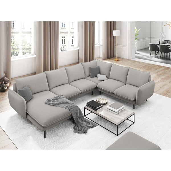Светлосив U-образен диван, десен ъгъл Vienna - Cosmopolitan Design-image-1