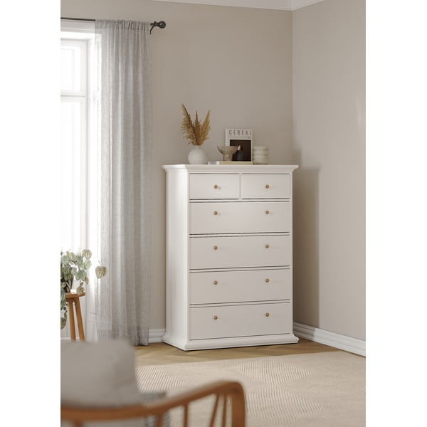 Бял висок скрин 96x140 cm Paris – Tvilum-image-1