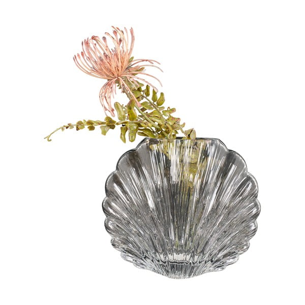 Светлосива ръчно изработена стъклена ваза - House Nordic-image-3