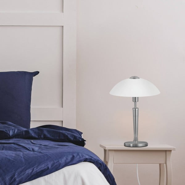 Сива затъмняваща се настолна лампа със стъклен абажур (височина 35 cm) SOLO 1 – EGLO-image-1