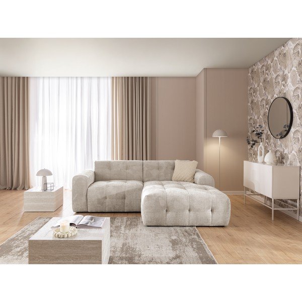 Бежов ъглов диван (десен ъгъл/с лежанка) Melva – Ropez-image-4