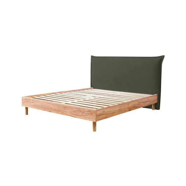 Тъмнозелено/естествено двойно легло с решетка 160x200 cm Charlie - Bobochic Paris