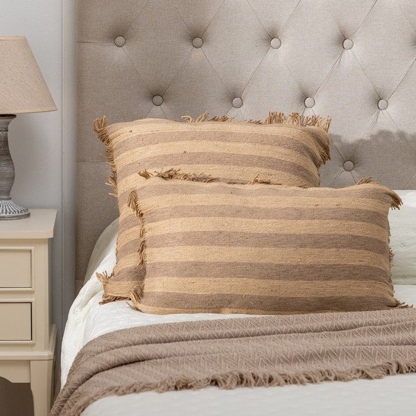 Декоративна възглавница със смес от юта 45x45 cm Stripes – Ixia-image-1