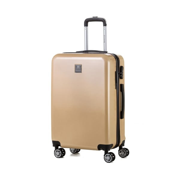 Куфар за пътуване в златисто със стикери Комплект стикери, 71 л - Berenice