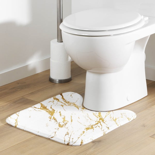 Бял/златист килим за баня 45x45 cm Aquamarbre – douceur d'intérieur-image-1