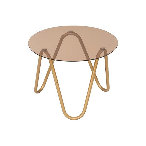 Кръгла странична масичка със стъклен плот ø 50 cm Ventana Round – Leitmotiv