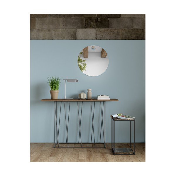 Конзолна маса Helix с орехов плот и черни крака - TemaHome-image-4