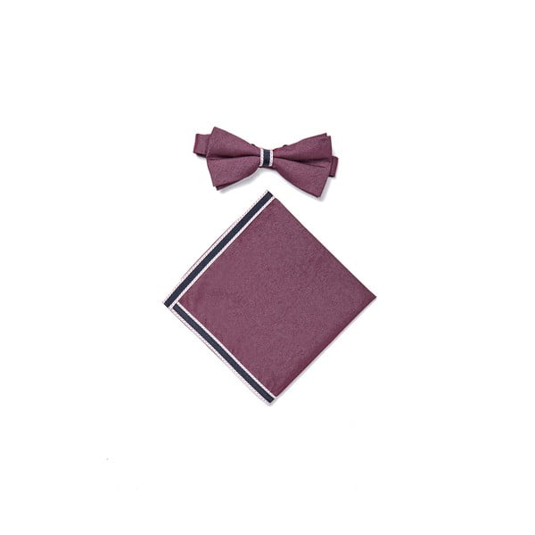 Set motýlku a kapesníčku Deep Rose-image-1