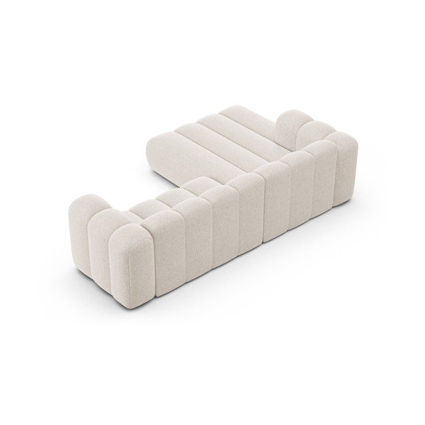 Кремав шенилов ъглов диван (ляв ъгъл) Lupine – Micadoni -image-3