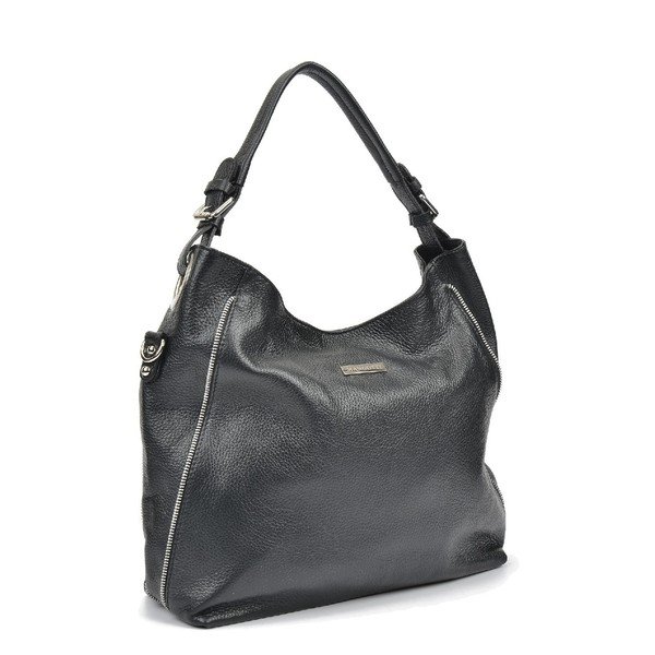 Черна кожена чанта Anna - Mangotti Bags-image-1