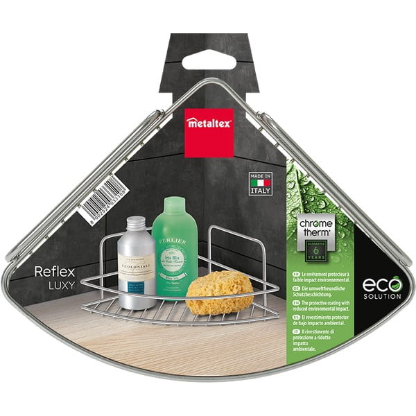 Стоманен рафт за баня в блестящо сребрист цвят Luxy – Metaltex-image-2