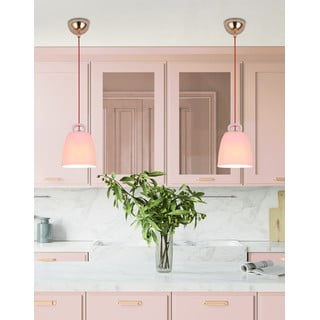 Розово висящо осветително тяло с керамичен абажур Sewilla – Candellux Lighting