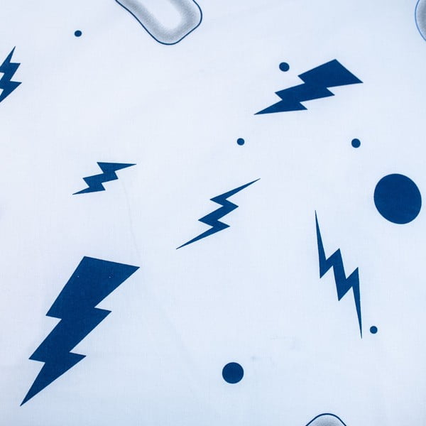 Единично памучно детско спално бельо в бял и син цвят 140x200 cm Game over  – Jerry Fabrics-image-4