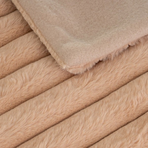 Светлокафяво одеяло от микроплюш 130x160 cm Fur Velvet – Casa Selección-image-1