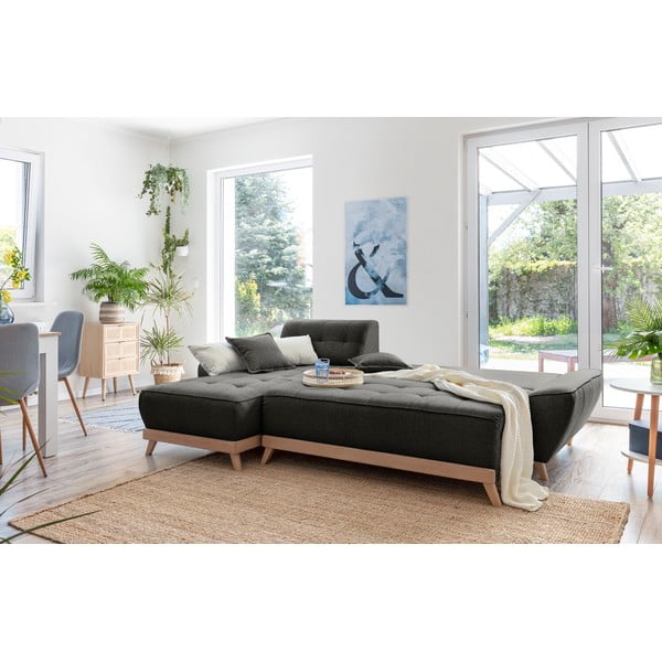 Тъмно сив разтегателен диван променлив ъглов диван Dazzling Daisy - Miuform-image-4