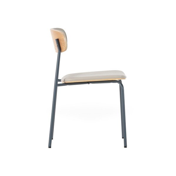 Бежови тапицирани трапезни столове в комплект за подреждане 2 бр. Saula – Marckeric-image-3