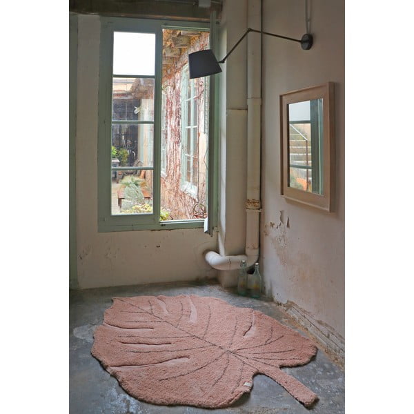 Розов ръчно изработен памучен детски килим подходящ за пране 120x180 cm Monstera Vintage Nude – Lorena Canals-image-4