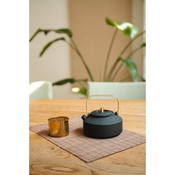 Черен чугунен чайник с цедка 1 l Shangdong – Bredemeijer-image-2