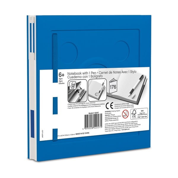 Синя квадратна тетрадка с гел писалка , 15,9 x 15,9 cm - LEGO®-image-2