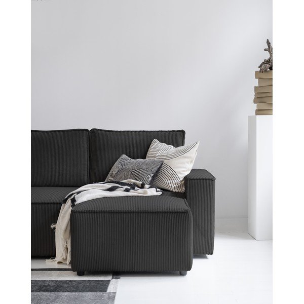 Антрацитен разтегателен ъглов диван от рипсено кадифе (променлив) Brave Dave – Miuform-image-4