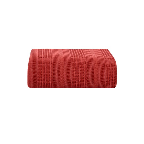 Червена памучна покривка за двойно легло 220x235 cm Leona - Mijolnir