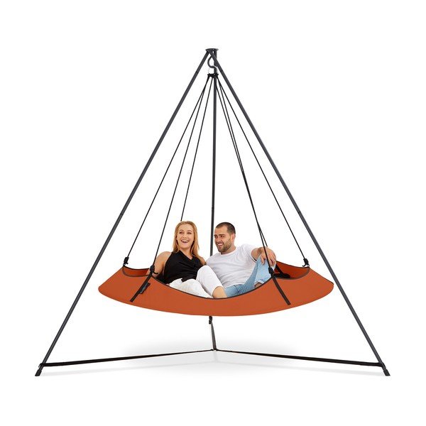 Оранжева градинска люлка със стойка - Hangout Pod-image-2