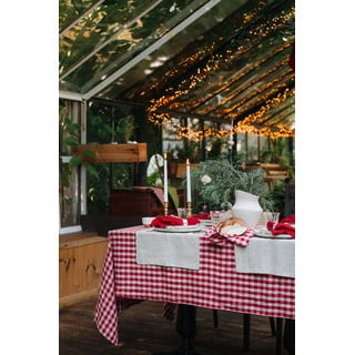 Текстилна подложка за хранене 35x45 cm Red Gingham – Linen Tales