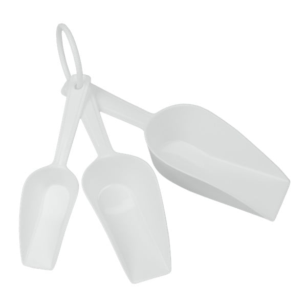 Комплект от 3 бели пластмасови лъжички - Metaltex