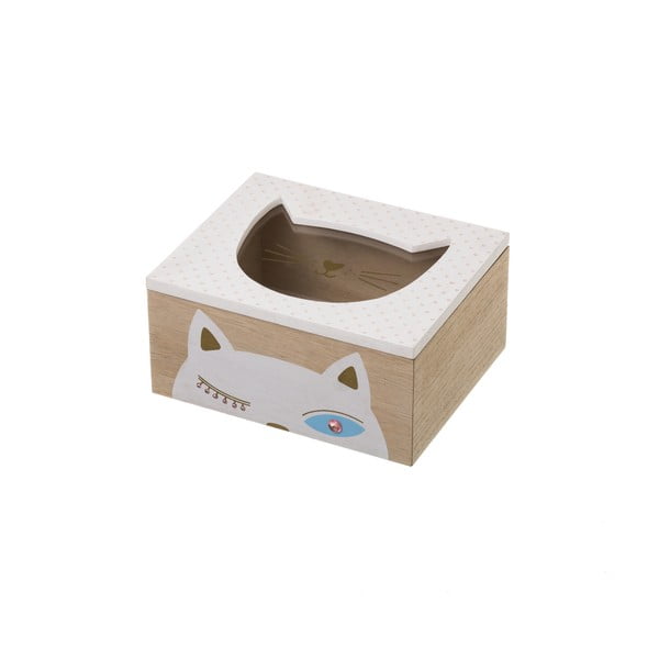 Кутия за съхранение Unimasa Kitty White, 20 x 16 cm - Casa Selección
