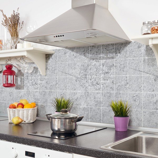 Комплект от 24 стикера за стена Cement Tile Stickers With Stones Effect, 10 x 10 cm - Ambiance-image-3