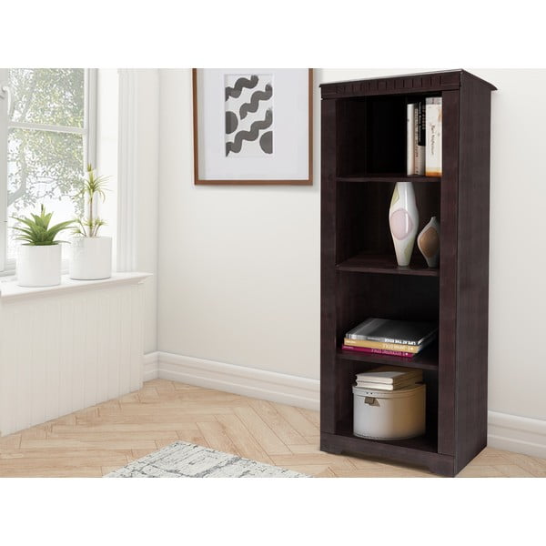 Кафява библиотека от масивен бор 50x135 cm Cubrix – Støraa-image-1