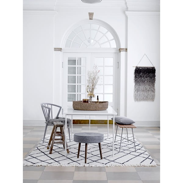 Бял вълнен килим Geo, 200 x 300 cm - Bloomingville-image-3