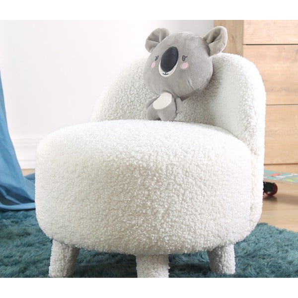 Бял детски фотьойл от плат букле Moouv – Artie-image-4