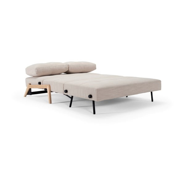 Бежов разтегателен диван, 96 x 147 cm Innovation Cubed Wood Linen Sand Grey-image-4