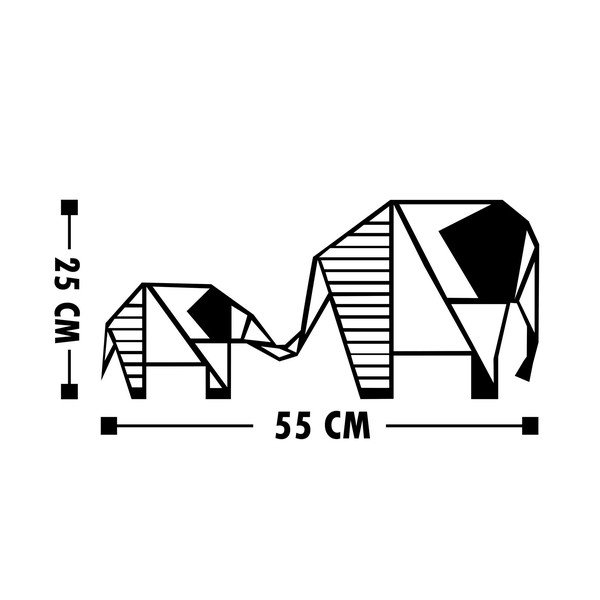 Черна декорация за стена Elephant - Wallity-image-3