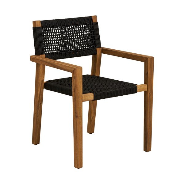 Черен градински стол от масивно дърво Anzio – House Nordic