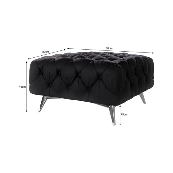 Черна кадифена табуретка Chelsea – Ropez-image-3