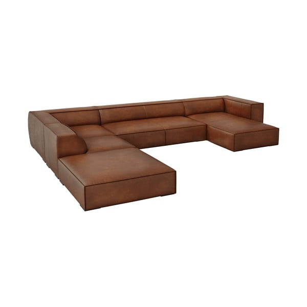 Ъглов диван от кафява кожа (ляв ъгъл) Madame - Windsor & Co Sofas-image-2