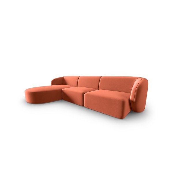 Розов кадифен ъглов диван (ляв ъгъл) Paolo – Milo Casa-image-1