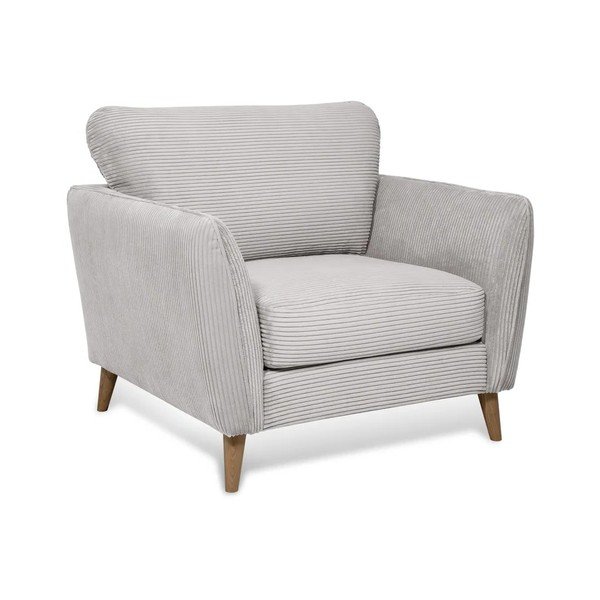 Светлосиво кресло от рипсено кадифе Paris – Scandic