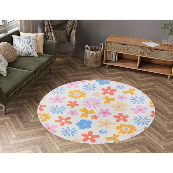 Детски килим подходящ за пране ø100 cm Joyfull Garden – Vitaus-image-1