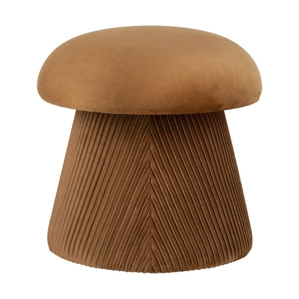 Кадифена табуретка в цвят жълта охра Hampton – House Nordic-image-2